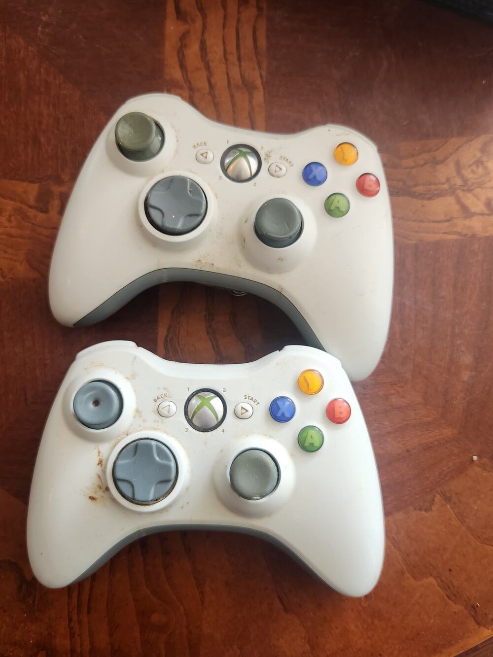 Xbox 360 Wireless Controllers Lot of 2 White parts only